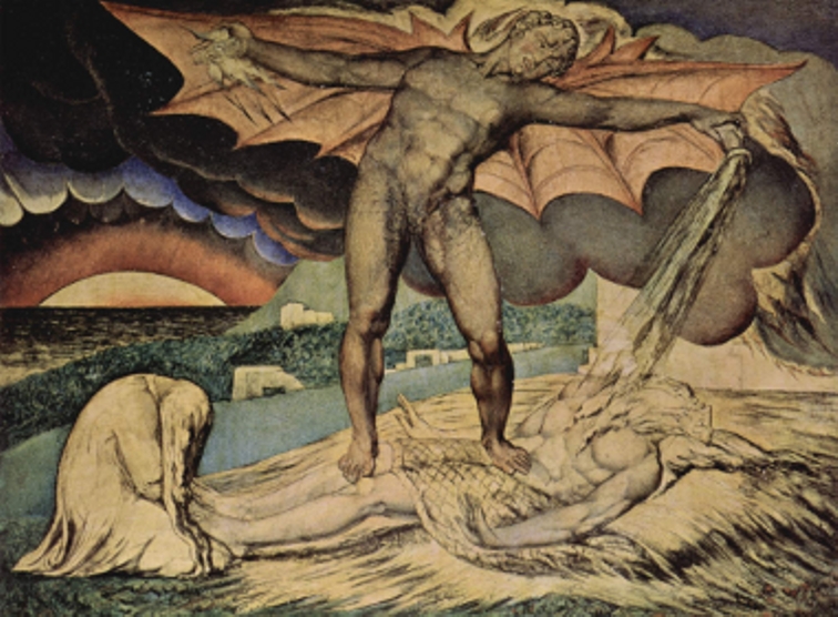William Blake, L'Adversaire affligeant Job d'un ulcère malin
